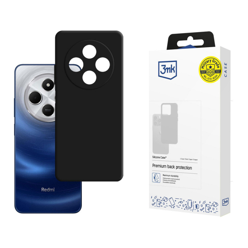 3MK Silicone Case funda de silicona para smartphone Xiaomi Redmi 14C / Redmi A4 5G, negra