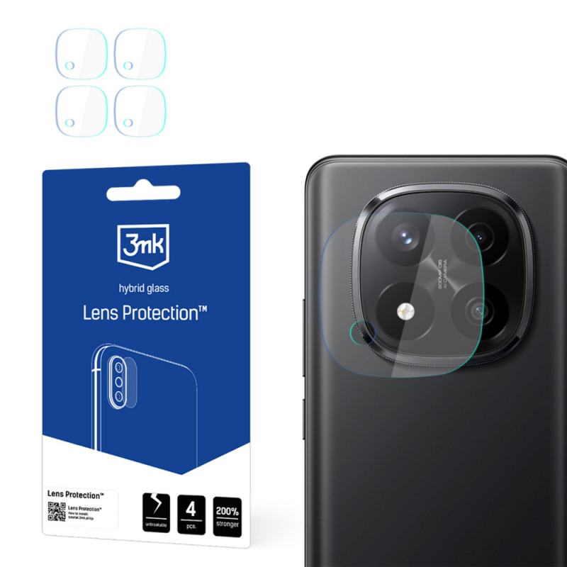 3MK Lens Protection protector de lente de cámara de cristal híbrido para Xiaomi Redmi Note 14 Pro+ (4 uds.)