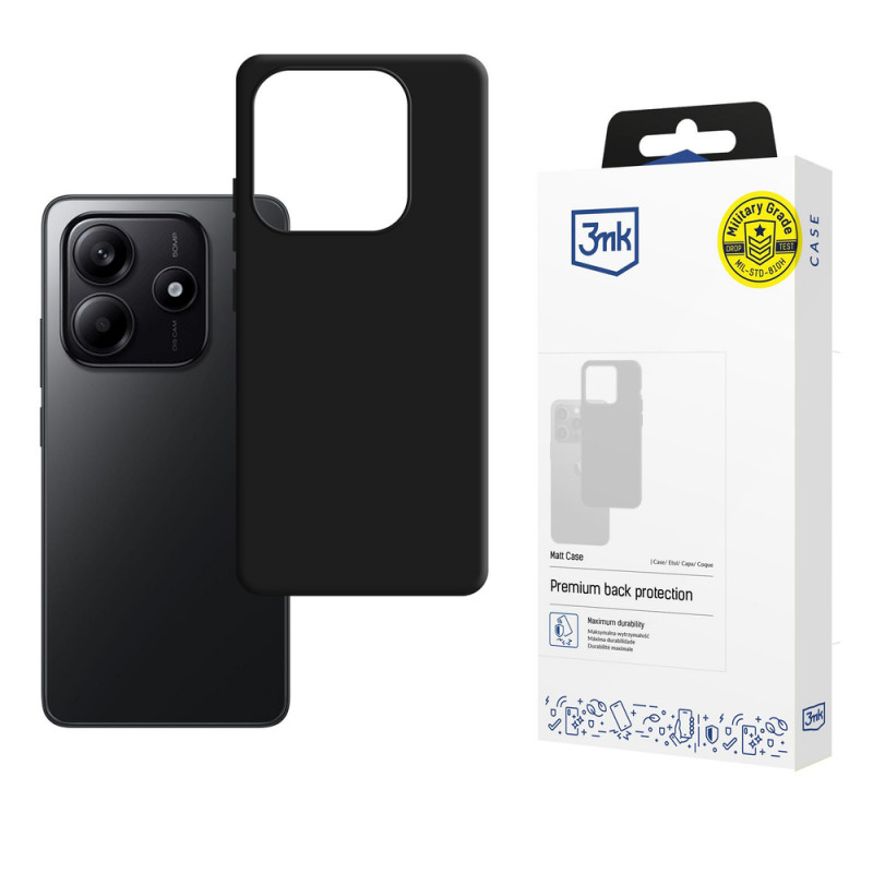 3MK Matt Case funda para Xiaomi Redmi Note 14 4G, negro mate
