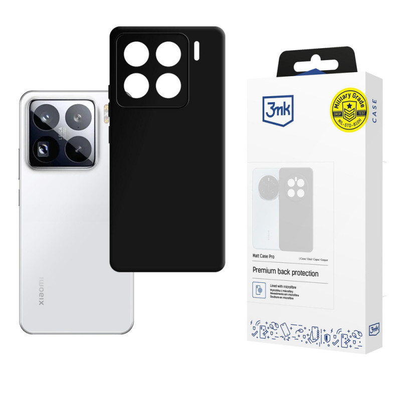3MK Matt Case Pro funda para smartphone Xiaomi 15 Pro, negra