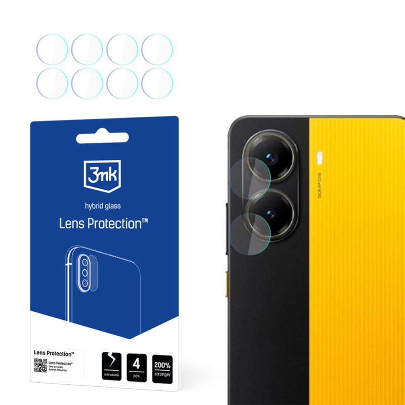 3MK Lens Protection cristal híbrido para objetivo de cámara POCO X7 Pro (4 uds.)