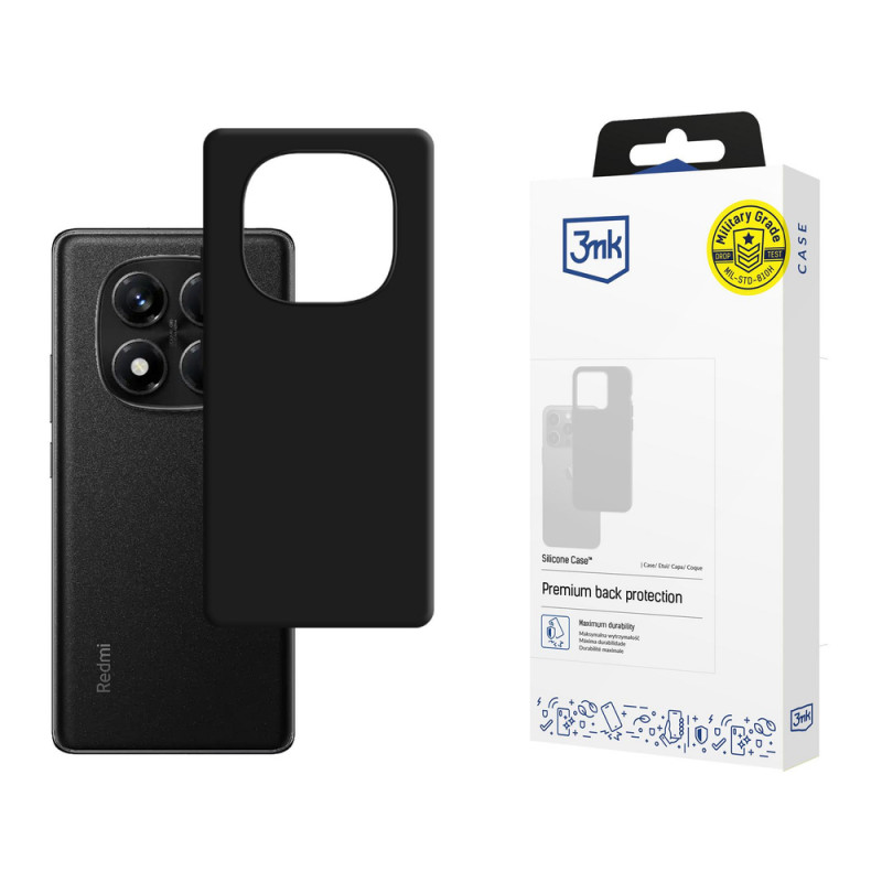 3MK Silicone Case funda de silicona para Xiaomi Redmi Note 14 Pro 5G, negra