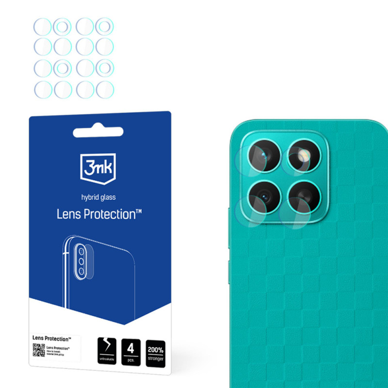 3MK Lens Protection cristal híbrido para el objetivo de la cámara del Honor X8c (4 uds.)