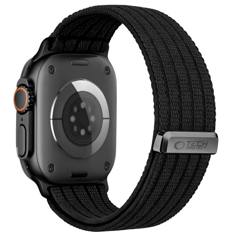 Tech-Protect Nylon Sport correa para Apple Watch 44/45/46/49 mm, negra