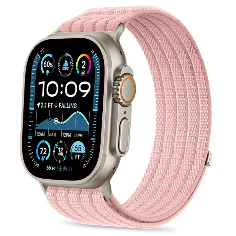 Tech-Protect Nylon Sport correa para Apple Watch 44/45/46/49 mm, rosa claro