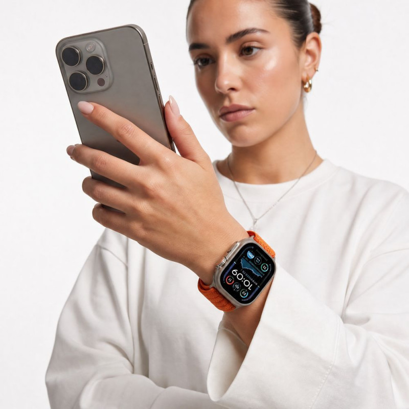 Tech-Protect Nylon Sport correa para Apple Watch 44/45/46/49 mm, naranja