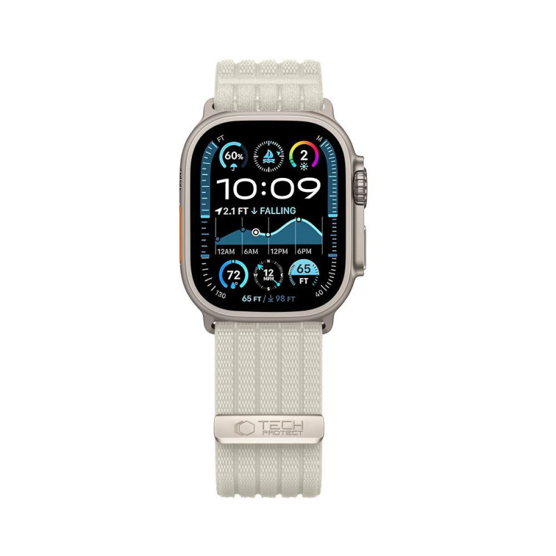 Tech-Protect Nylon Sport correa para Apple Watch 8 / 9 / 10 / 11 / SE / Ultra 44 / 45 / 46 / 49 mm, Starlight
