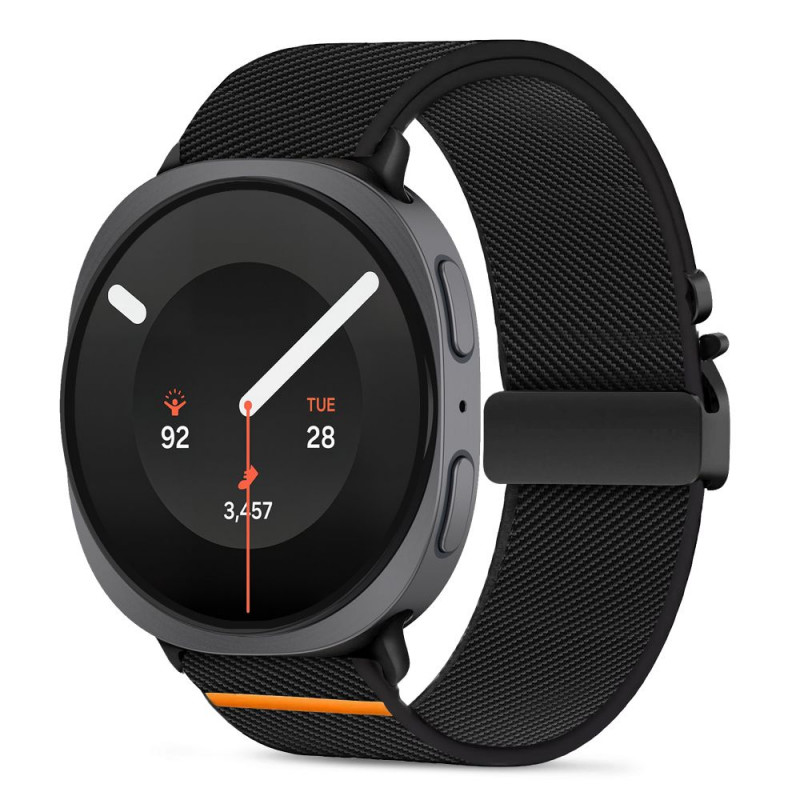 Tech-Protect Nylon Clasp correa para reloj para Samsung Galaxy Watch 8 / 9 / Classic 40 / 44 / 46 mm, negra