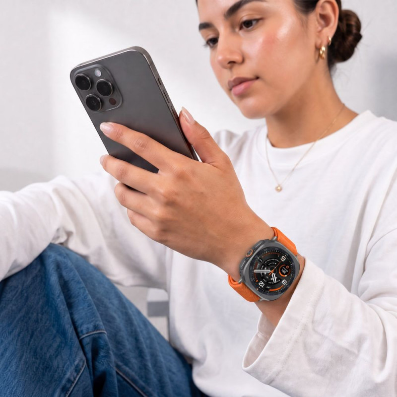 Tech-Protect Nylon Clasp correa para reloj para Samsung Galaxy Watch Ultra 1 / 2 2024-2026 47 mm, naranja