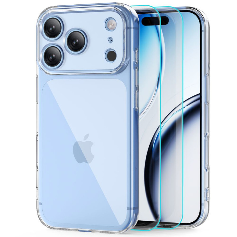 Tech-Protect FlexAir + Glass funda con cristal templado (2 uds.) para Apple iPhone 17 Pro Max / 18 Pro Max, transparente