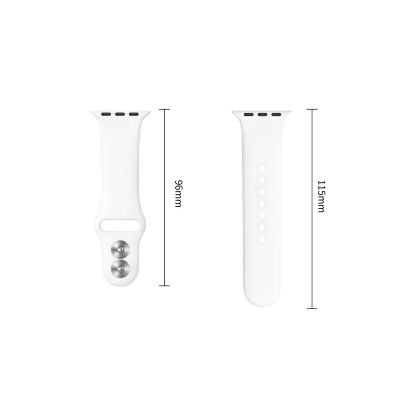 Tech-Protect Silicone correa para Apple Watch 8/9/10/11/12/SE 40/41/42 mm, blanca