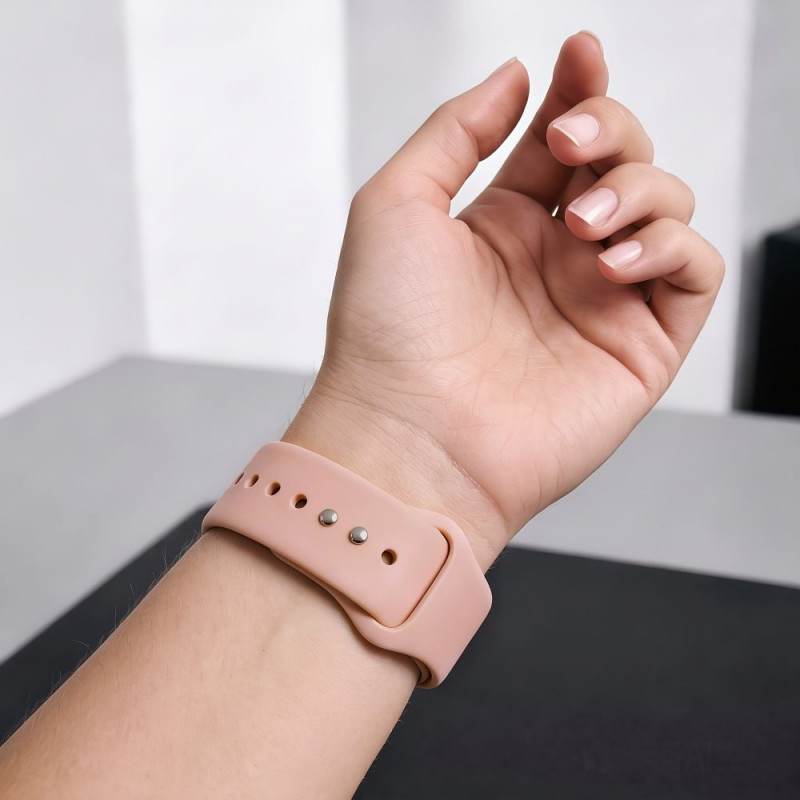 Tech-Protect Silicone correa para Apple Watch 8/9/10/11/12/SE/Ultra 44/45/46/49 mm, rosa empolvado