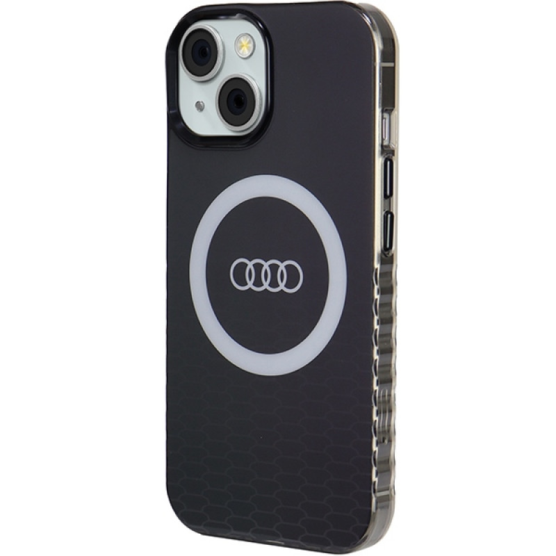 Funda Audi IML Big Logo MagSafe para iPhone 15 / 14 / 13, negra (AUDI000075)