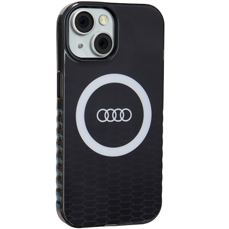 Funda Audi IML Big Logo MagSafe para iPhone 15 / 14 / 13, negra (AUDI000075)
