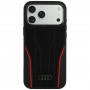 Funda Audi R8 Genuine Leather MagSafe de piel auténtica para iPhone 18 Pro Max / 17 Pro Max, negra y roja (AUDI000240)