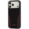 Funda Audi R8 Genuine Leather MagSafe de piel auténtica para iPhone 18 Pro Max / 17 Pro Max, negra y roja (AUDI000240)