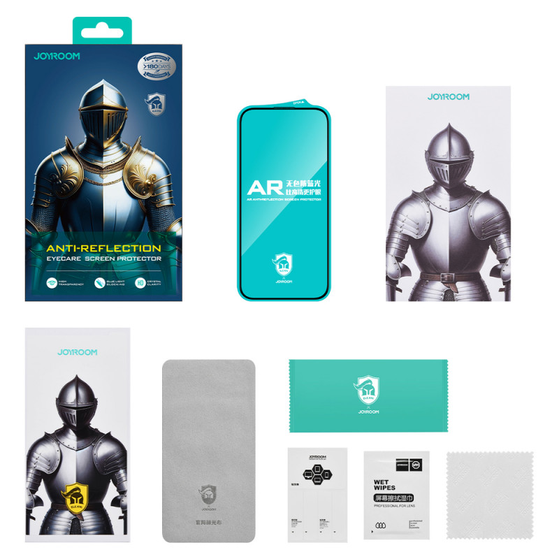 Joyroom JR-MAR0317 cristal templado antirreflectante para iPhone 15 Plus/16 Plus