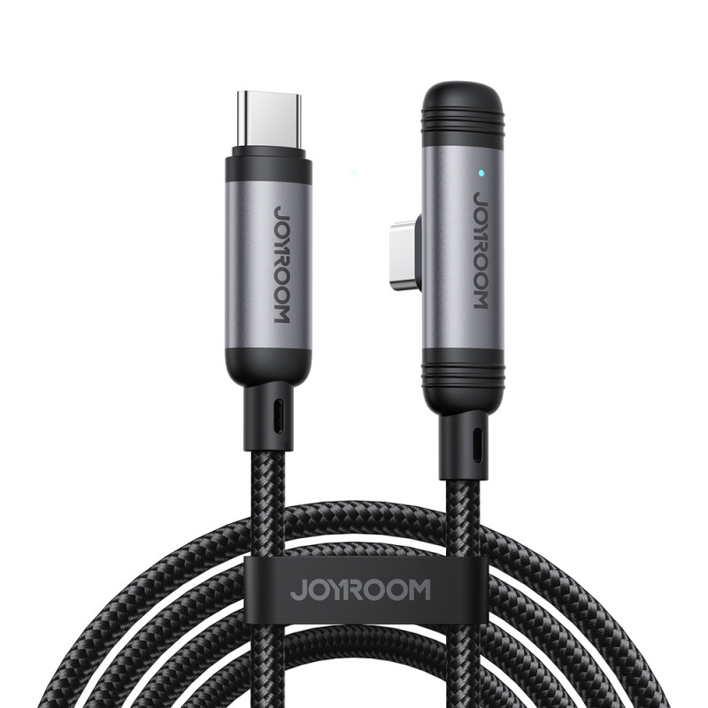 Joyroom EnjoyX Series S-A56 cable USB-C - USB-C en ángulo de 90°, 60 W, 480 Mbps, 1,2 m, negro