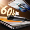 Joyroom EnjoyX Series S-A56 cable USB-C - USB-C en ángulo de 90°, 60 W, 480 Mbps, 1,2 m, negro