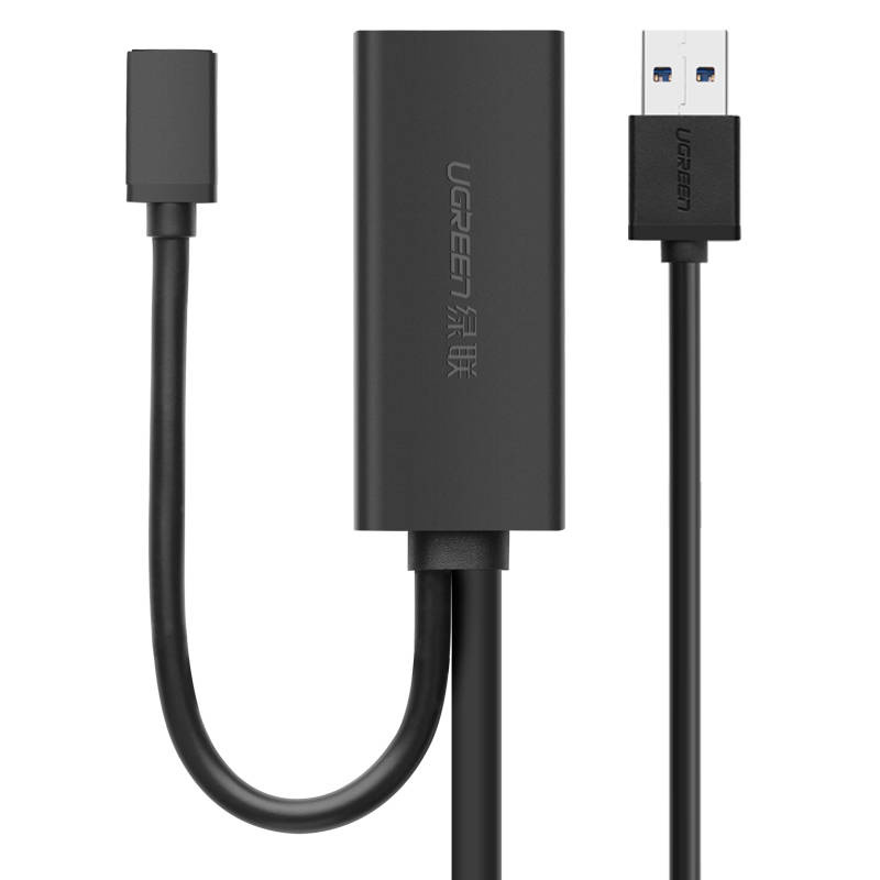 Cable alargador UGREEN US175 USB 3.0 con puerto de alimentación micro USB, 5 m, negro