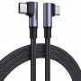 Cable acodado UGREEN US335 70696 de USB-C a USB-C, 100 W, 1 m, negro