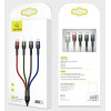 USAMS U26 SJ413USB01 (US-SJ413) cable trenzado de nailon 4 en 1, 3 m, 2 A (2x Lightning/microUSB/USB-C)