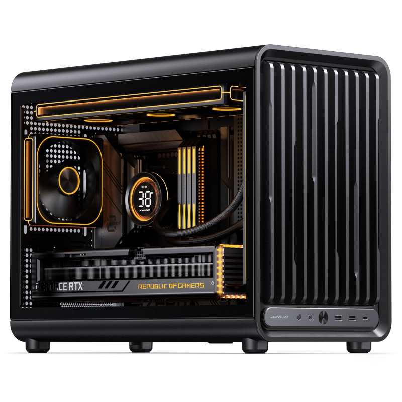 Jonsbo D33 STD caja de PC, minicaja, mATX, cristal templado, negra (D33 STD BLACK)