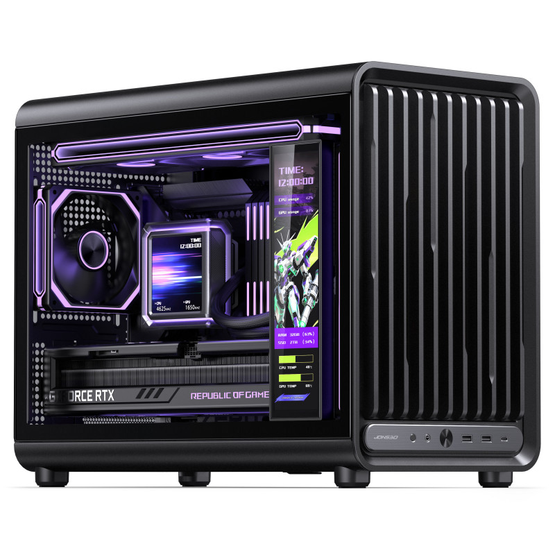 Jonsbo D33 STD caja de PC, minicaja, mATX, cristal templado, negra (D33 STD BLACK)