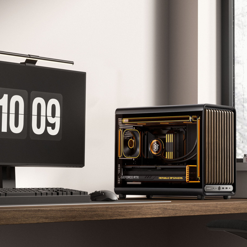 Jonsbo D33 Wood caja de PC, Micro-ATX, mATX, cristal templado, negra, madera