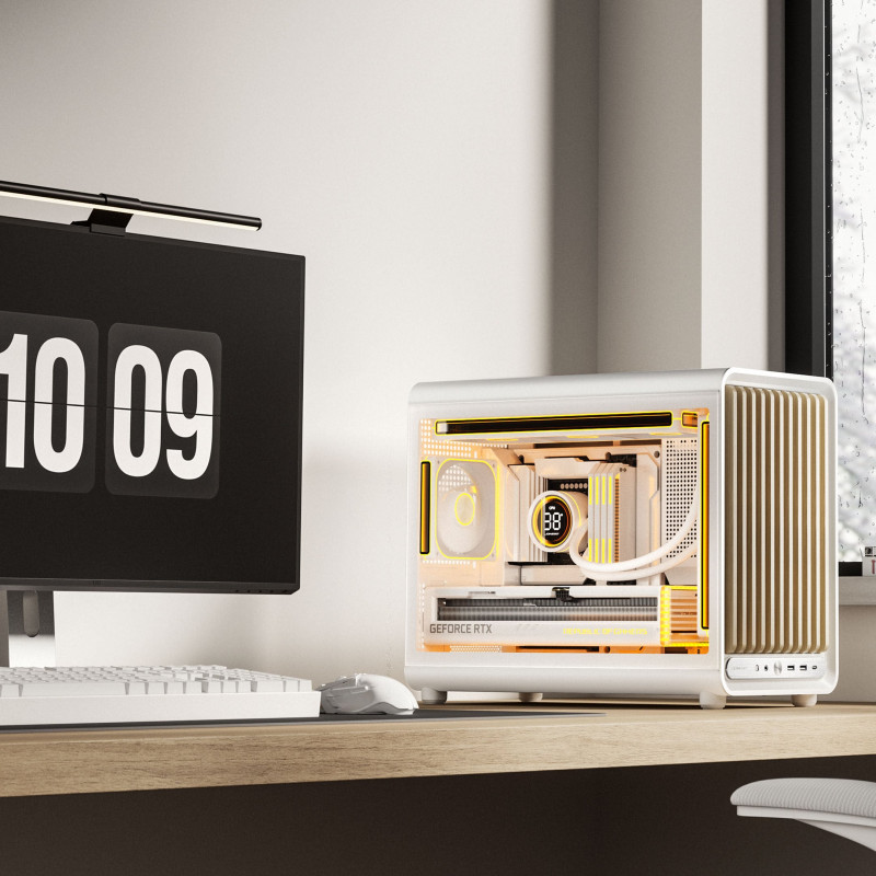 Jonsbo D33 Wood caja de PC, minicaja, mATX, cristal templado, blanca, madera (D33 WD/WHITE)