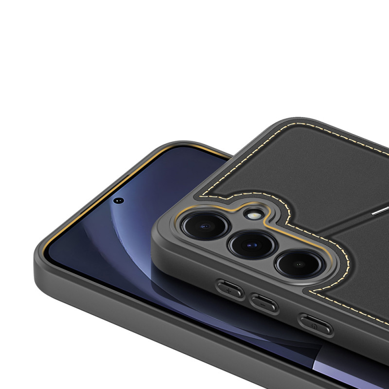 Dux Ducis funda Rafi II para Samsung Galaxy S25 con soporte y cartera, negra