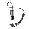 Dudao R5ProN cargador de coche con cable 3 en 1 integrado (Lightning / USB-C / micro USB), 3,4 A, 1 m, negro