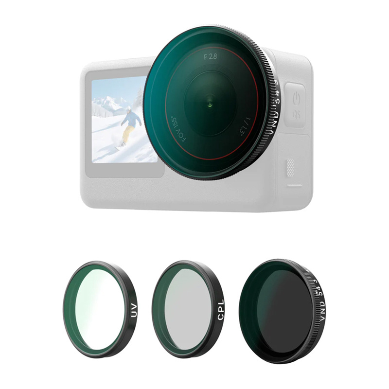 Telesin set de filtros CPL/VND8/UV para DJI Osmo Action 6 (3 uds.)