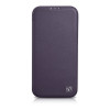 iCarer CE Premium Leather Folio Case funda tipo libro magnética para iPhone 14 Plus, MagSafe, morada oscura (WMI14220715-DP)