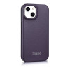 iCarer CE Premium Leather Folio Case funda tipo libro magnética para iPhone 14 Plus, MagSafe, morada oscura (WMI14220715-DP)