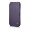 iCarer CE Premium Leather Folio Case funda tipo libro magnética para iPhone 14 Plus, MagSafe, morada oscura (WMI14220715-DP)