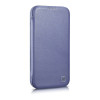 iCarer CE Premium Leather Folio Case funda tipo libro de piel para Apple iPhone 14 Plus / 15 Plus, MagSafe, morada clara (ICR413)