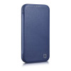 iCarer CE Premium Leather Folio Case funda tipo libro magnética para iPhone 14 Plus, MagSafe, azul (WMI14220715-BU)