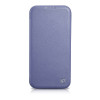 iCarer CE Premium Leather Folio Case funda tipo libro de piel para Apple iPhone 14 Pro Max, MagSafe, morada clara (ICR419)