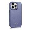 iCarer CE Premium Leather Folio Case funda tipo libro de piel para Apple iPhone 14 Pro Max, MagSafe, morada clara (ICR419)