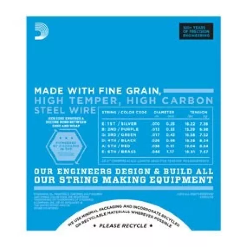 D'Addario EXL110 Regular Light cuerdas para guitarra eléctrica, 10-46