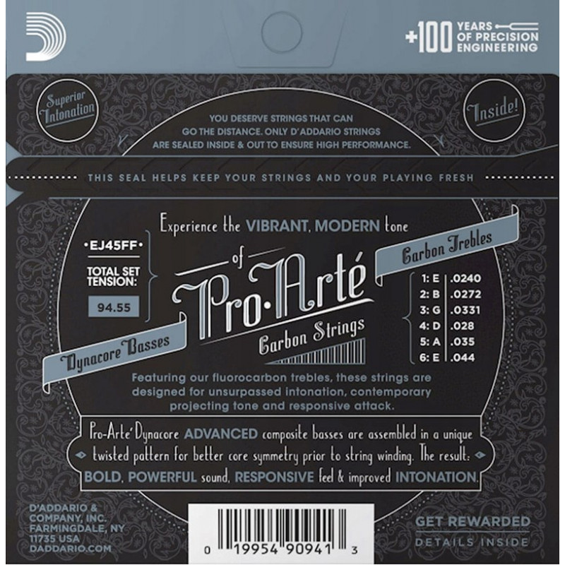 D'Addario EJ45FF Pro-Arté Carbon cuerdas para guitarra clásica