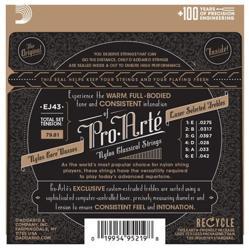 D'Addario EJ43 Pro-Arté Carbon cuerdas para guitarra clásica
