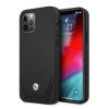 BMW BMHCP12LRSWPK Perforate funda rígida de piel para Apple iPhone 12 Pro Max, negra