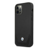 BMW BMHCP12LRSWPK Perforate funda rígida de piel para Apple iPhone 12 Pro Max, negra