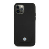 BMW BMHCP12LRSWPK Perforate funda rígida de piel para Apple iPhone 12 Pro Max, negra