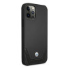 BMW BMHCP12LRSWPK Perforate funda rígida de piel para Apple iPhone 12 Pro Max, negra