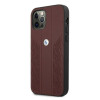 BMW BMHCP12LRSPPR Curve Perforate funda rígida de piel para Apple iPhone 12 Pro Max, roja