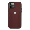 BMW BMHCP12LRSPPR Curve Perforate funda rígida de piel para Apple iPhone 12 Pro Max, roja