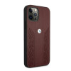 BMW BMHCP12LRSPPR Curve Perforate funda rígida de piel para Apple iPhone 12 Pro Max, roja